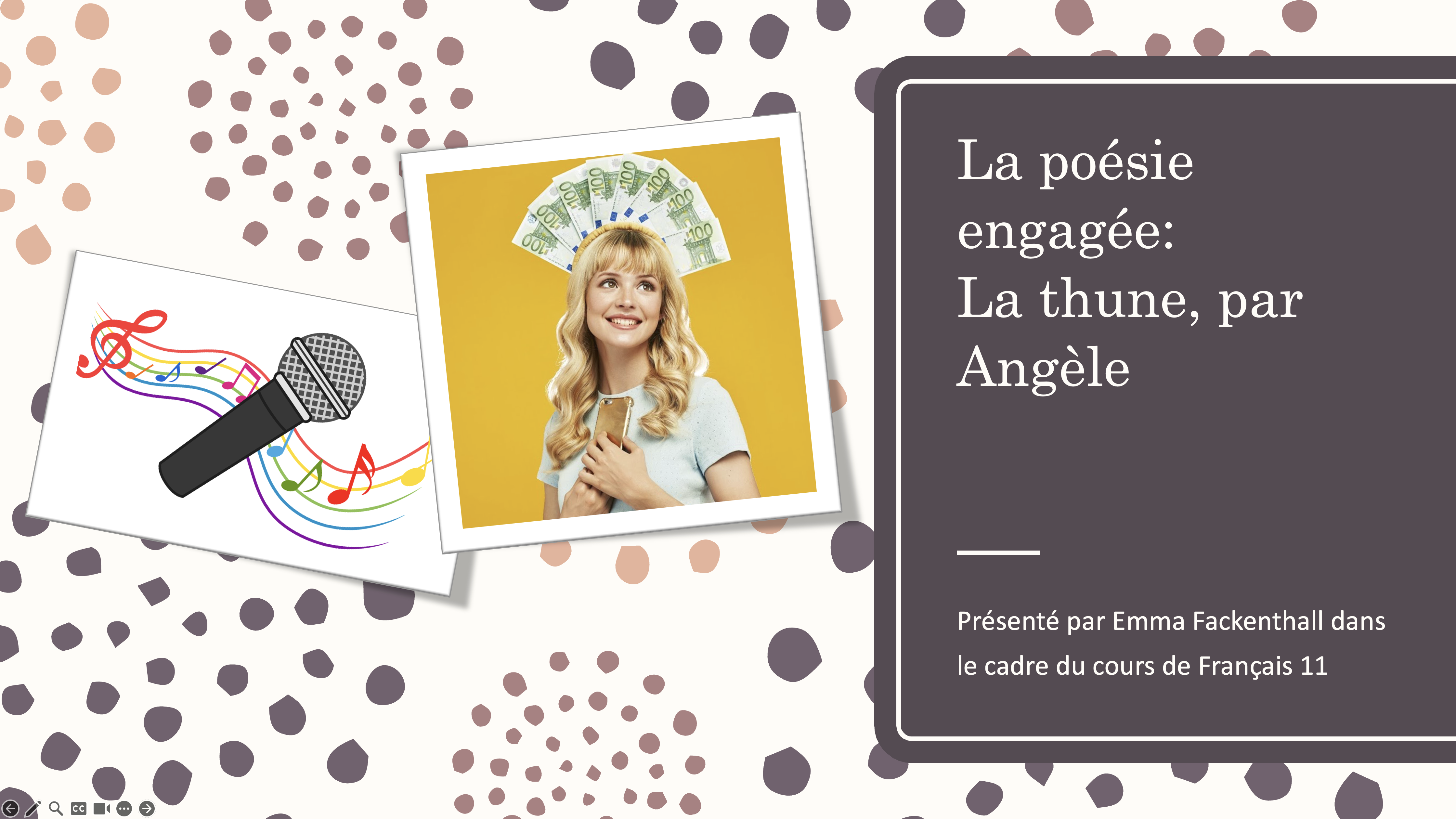 2019 FRAN11 La poésie engagée: La thune, par Angèle